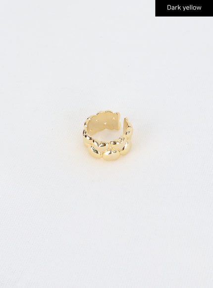 two-line-heart-bold-ring-cn313 / Dark yellow