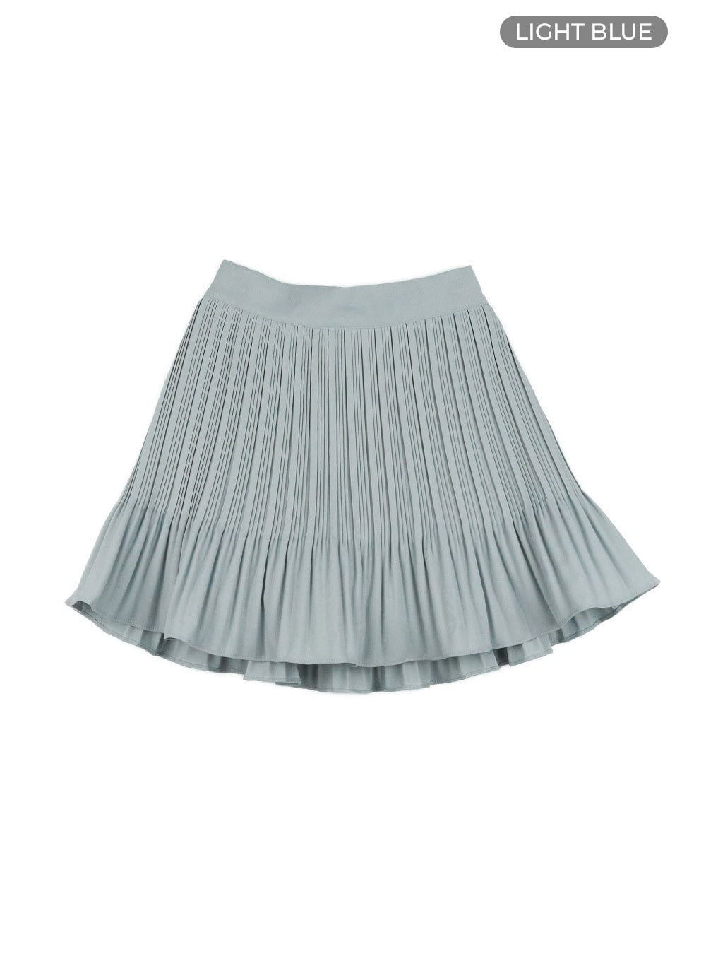 solid-ruffle-hem-mini-skirt-oy427 / Light blue