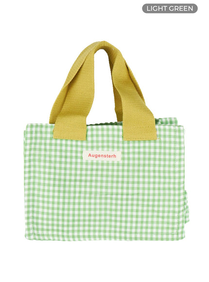 flower-embroidered-tote-bag-ol423 / Light green