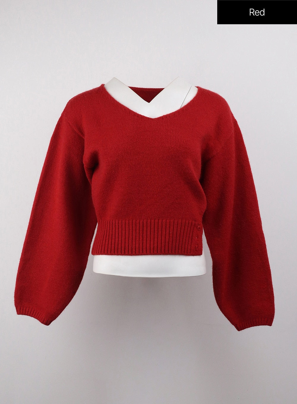 V-Neck Solid Sweater OJ411