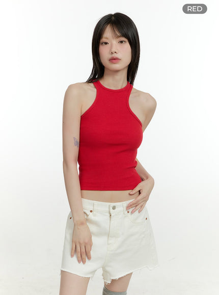 solid-sleeveless-tank-top-cg401 / Red