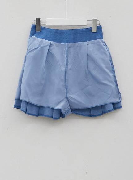 Pleated Denim Mini Skirt CJ08