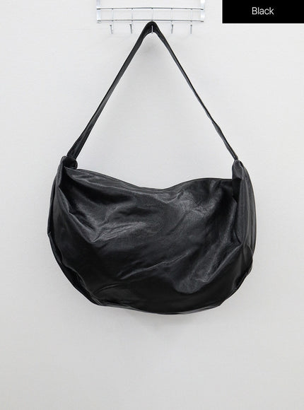 Faux Leather Half Moon Cross Body Bag OF310