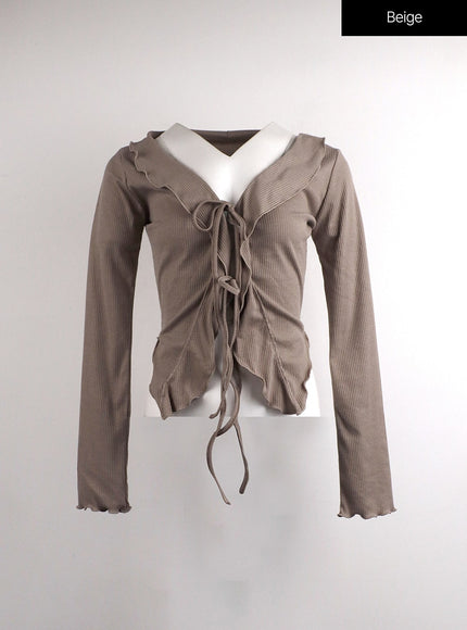 knotted-long-cardigan-cj411 / Beige