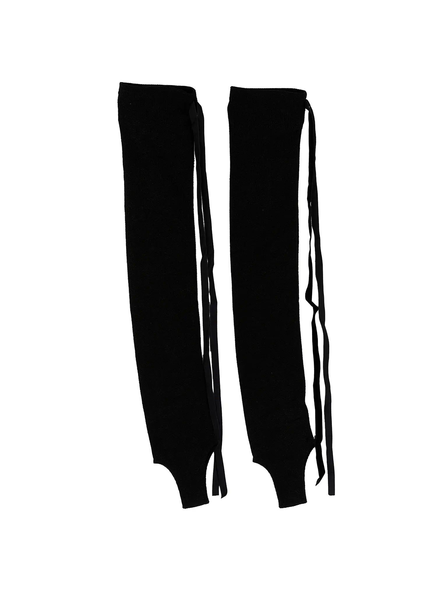 tie-up-knee-high-leg-warmers-cg519 / Black