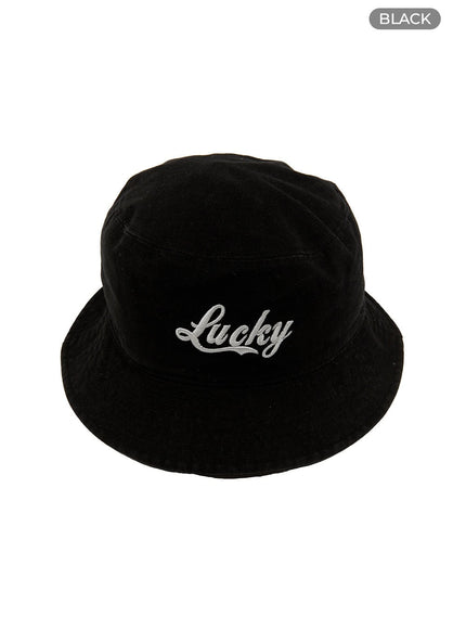 lucky-lettering-bucket-hat-unisex-iu419 / Black