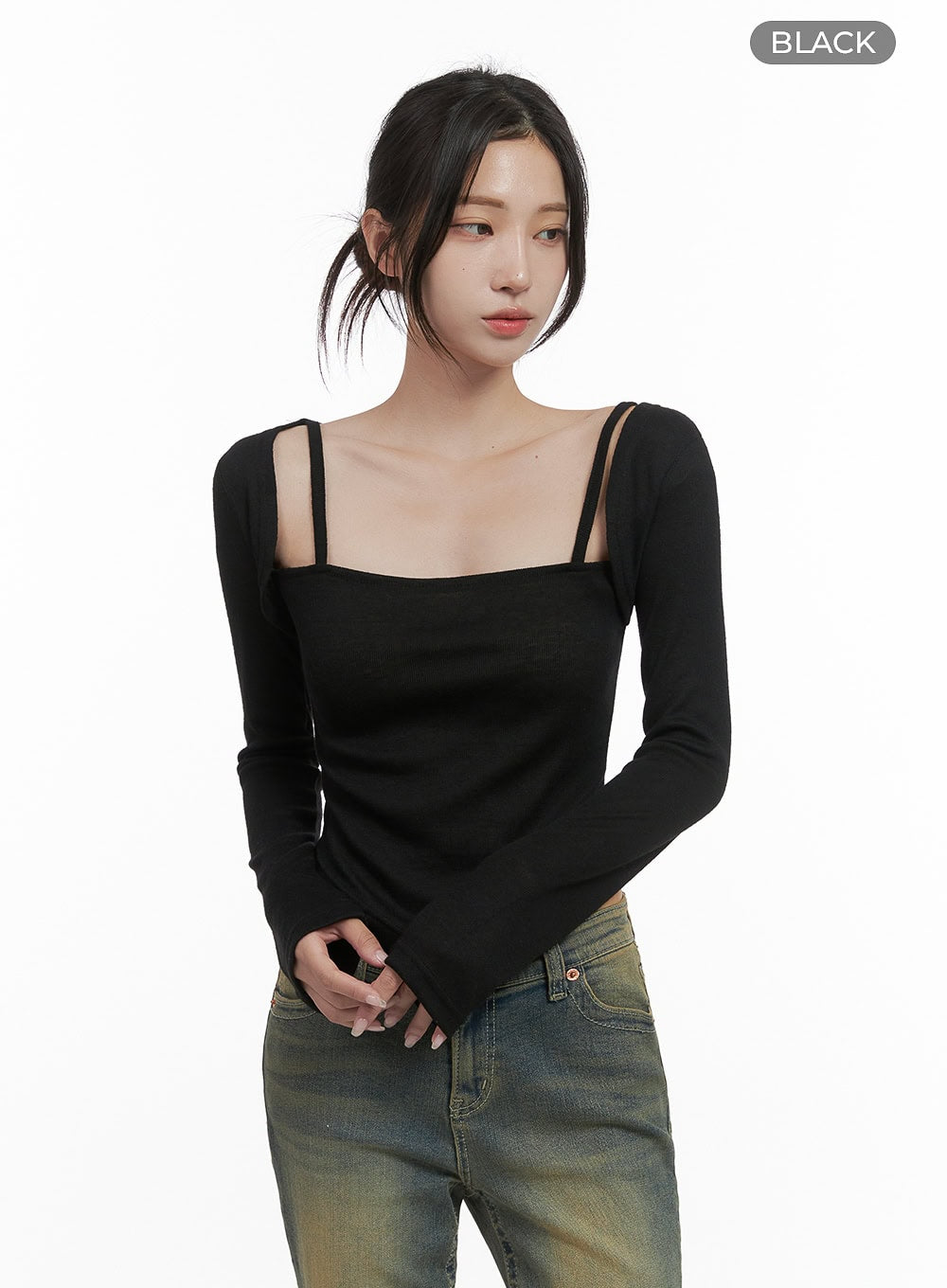 sleek-fit-long-sleeve-bolero-cs430 / Black