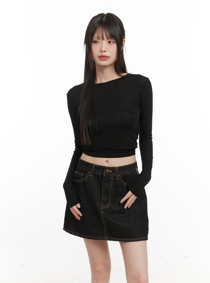 X-Strap Backless Long-Sleeve Crop Top CJ524