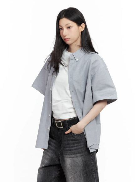 oversized-cotton-shirt-cu530 / Dark gray