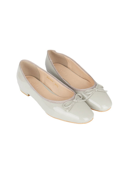 ribbon-gloss-ballet-flats-cy515 / Gray