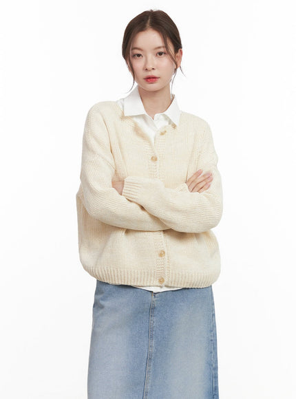 Cozy Knit Buttoned Cardigan CM511