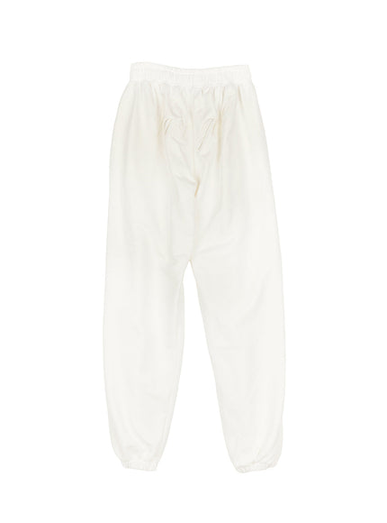 embroidered-wide-leg-sweatpants-cm507 / Light beige