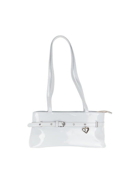 Buckle Heart Faux-Leather Shoulder Bag CM511