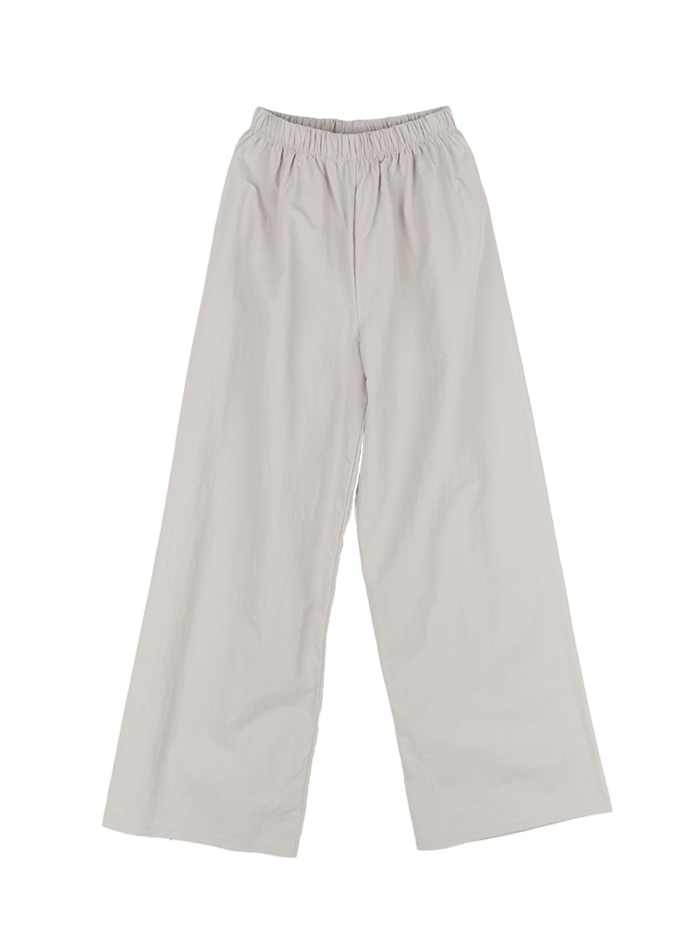 nylon-pintuck-wide-leg-pants-cy521 / Light gray