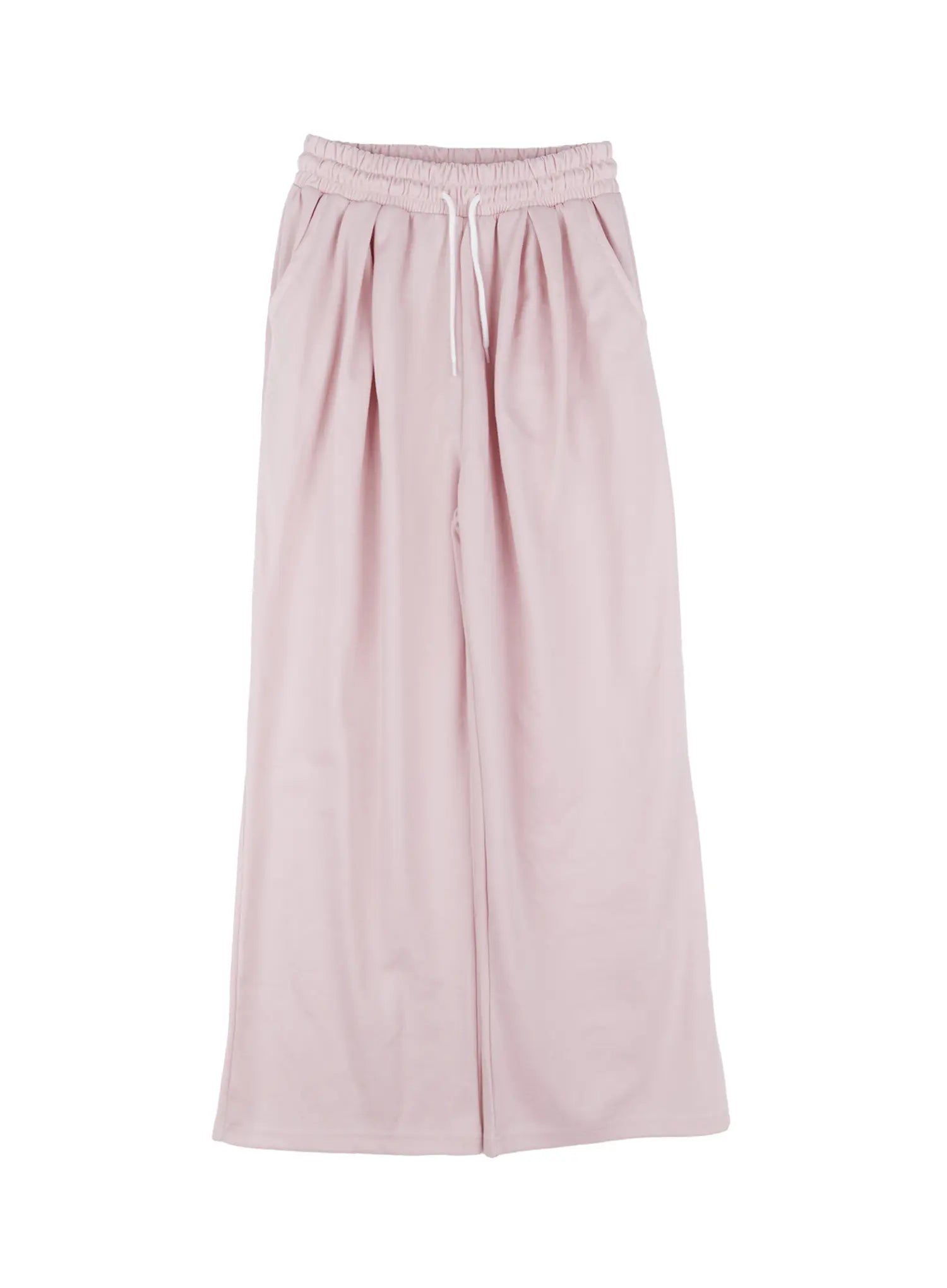 elastic-waist-pintuck-sweatpants-cs523 / Pink