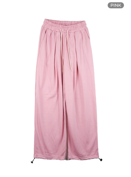 string-pintuck-wide-sweatpants-co419 / Pink