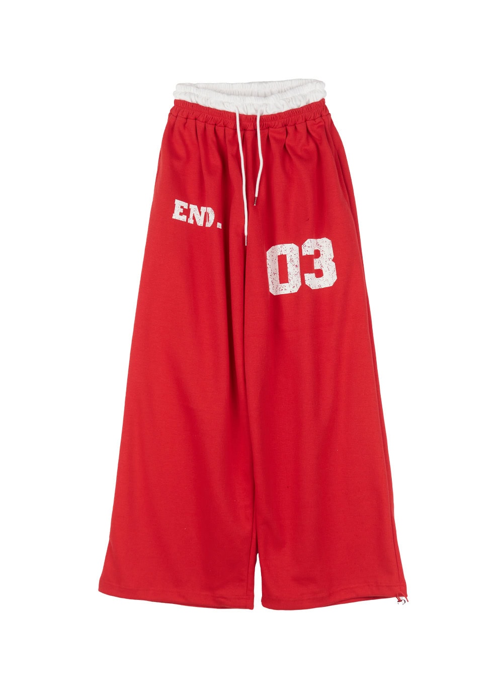 sporty-layered-sweatpants-cy528 / Red
