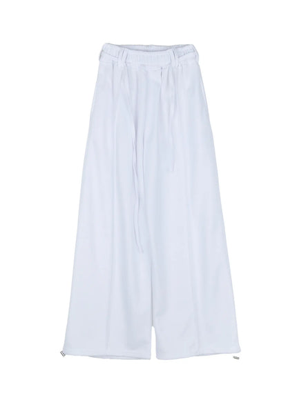 wide-leg-drawstring-sweatpants-cg507 / White