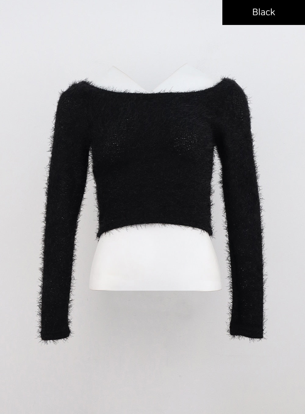 Soft U-Neck Crop Knit Sweater CN309