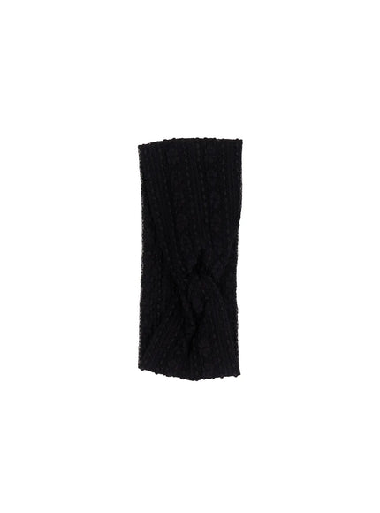 lace-twisted-headband-cm524 / Black