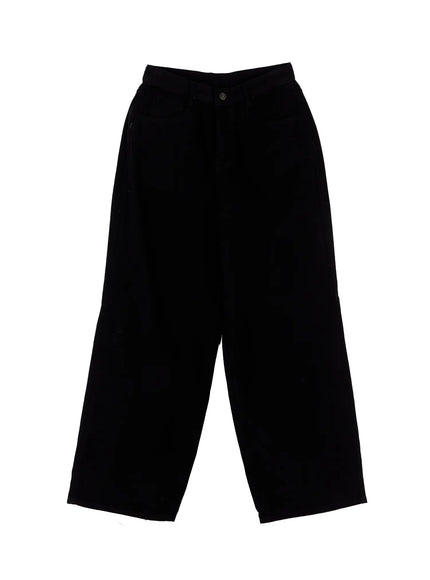 cozy-wide-leg-cotton-pants-cn520 / Black