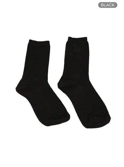 cotton-solid-basics-socks-oy427 / Black