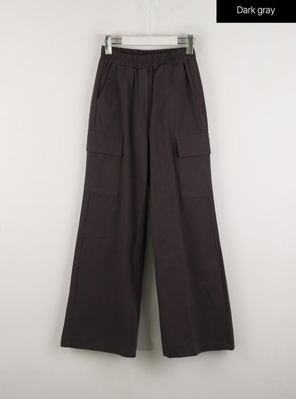 cargo-straight-leg-pants-od311 / Dark gray