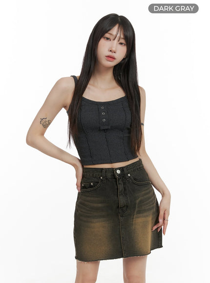 acubi-slim-fit-u-neck-tank-top-ca430 / Dark gray