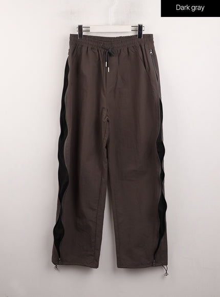side-zipper-detail-cargo-straight-leg-pants-cj412 / Dark gray
