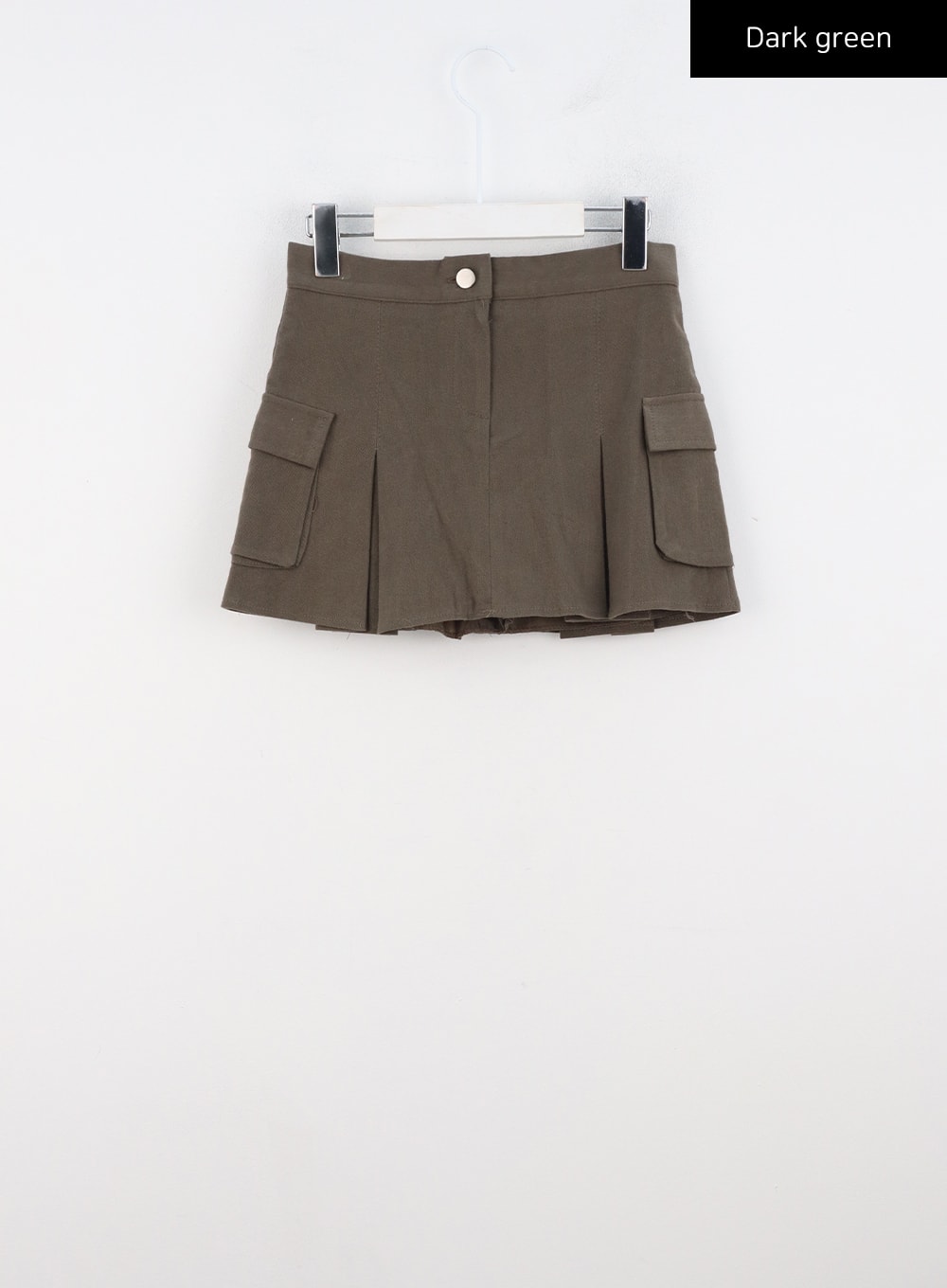 pocket-pleated-mini-skirt-cn317 / Dark green
