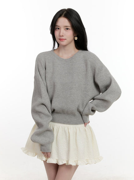 Cropped U-Neck Sweater CF527