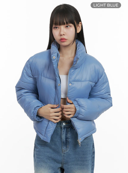 chic-nylon-crop-puffer-jacket-oo401 / Light blue