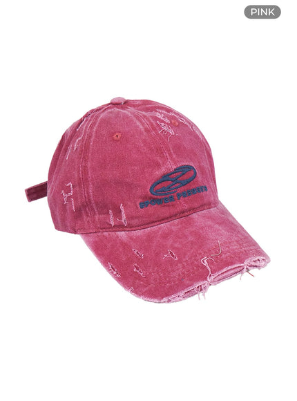 distressed-embroidered-cap-co426 / Pink