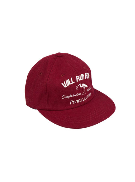 lettering-embroidered-hat-cn426 / Red