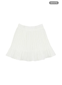 solid-ruffle-hem-mini-skirt-oy427 / White