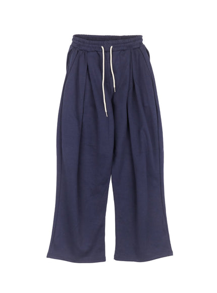 Adjustable Pintuck Wide-Fit Sweatpants CM526