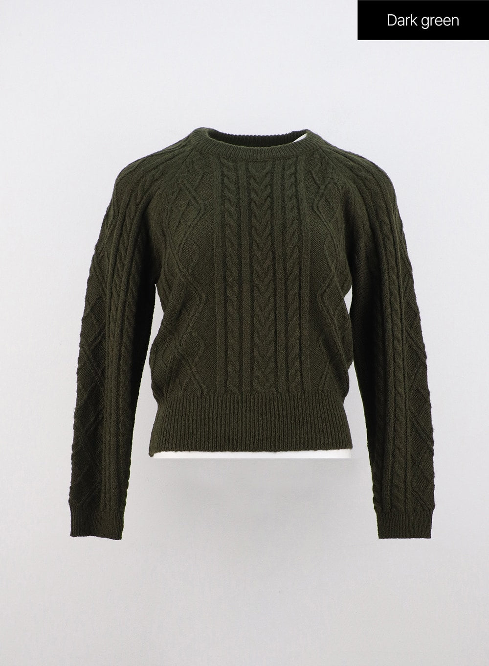 classic-cable-knit-sweater-oo319 / Dark green