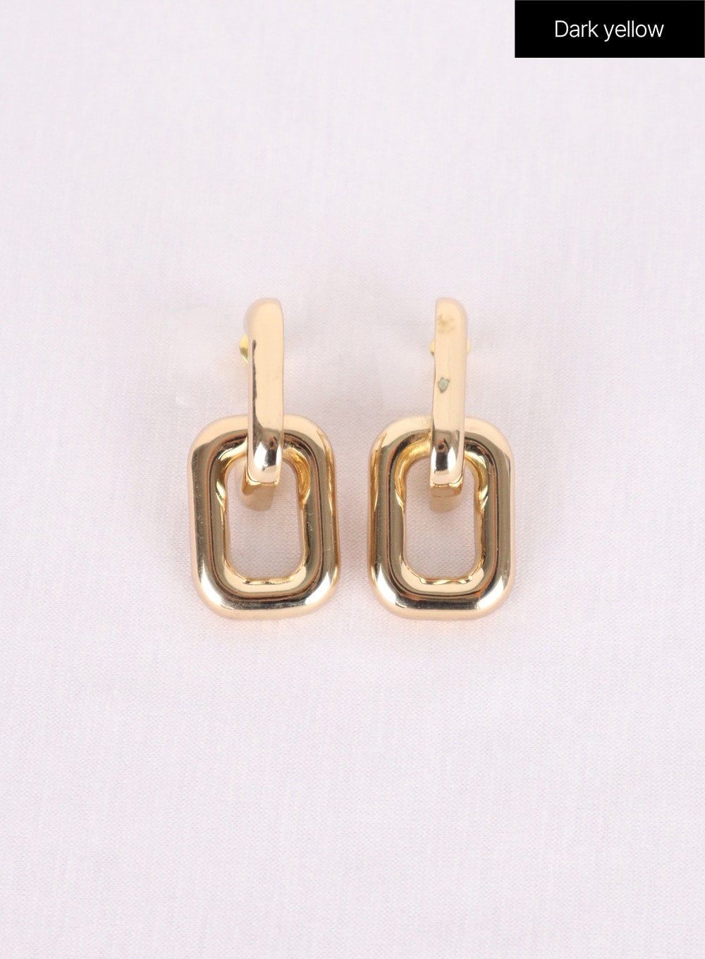 bold-square-chain-earrings-in302 / Dark yellow