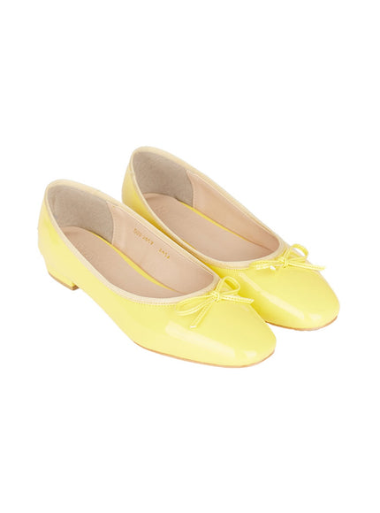 ribbon-gloss-ballet-flats-cy515 / Yellow