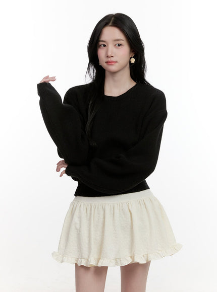 Cropped U-Neck Sweater CF527