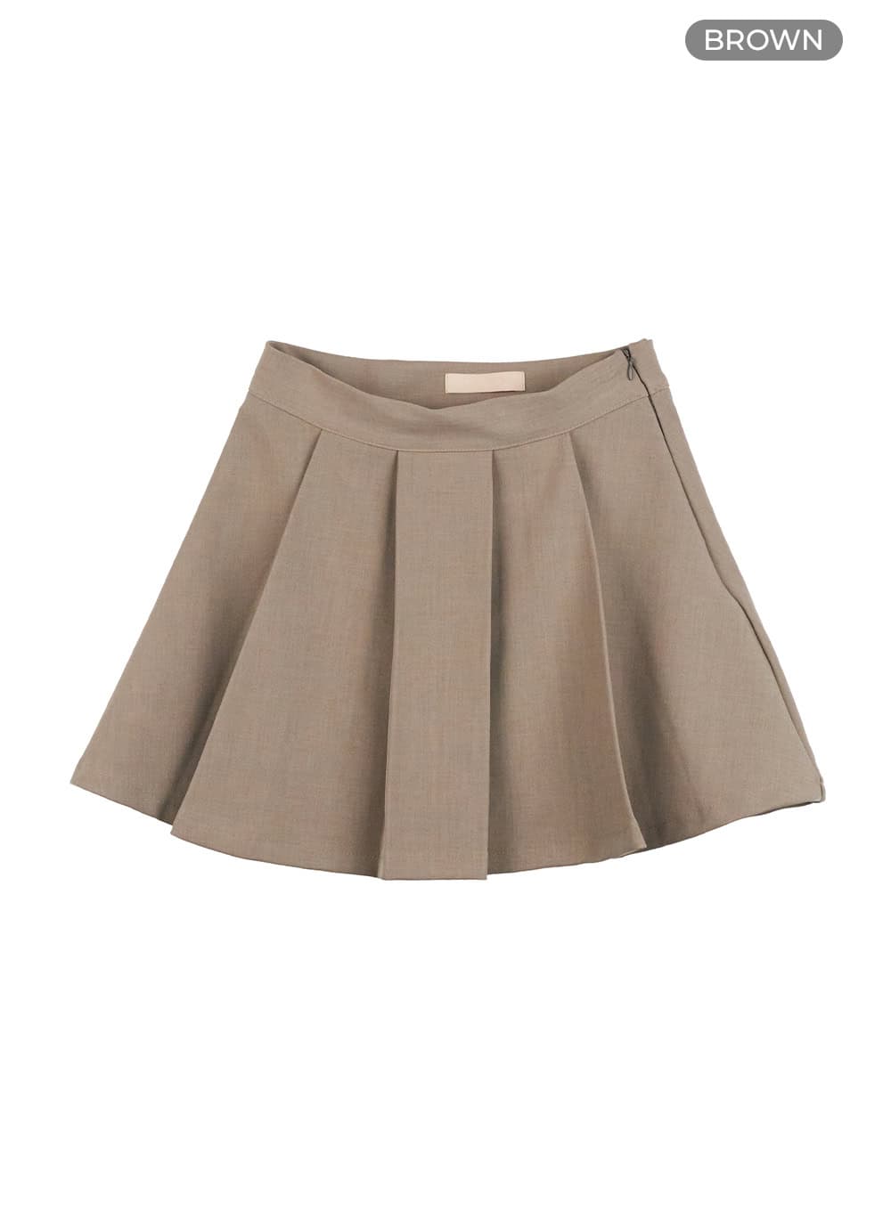 pleated-solace-mini-skirt-oo407 / Brown