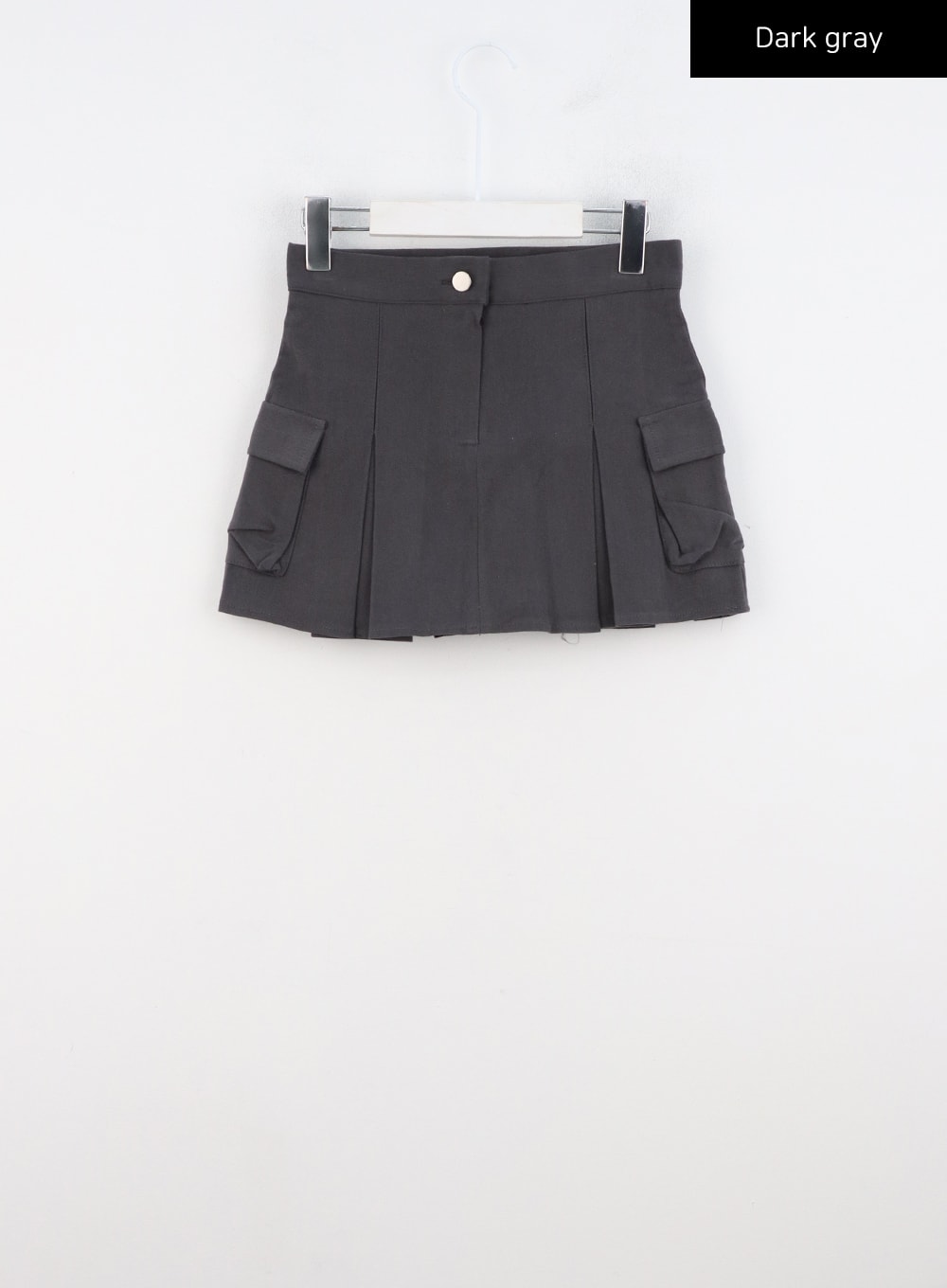 pocket-pleated-mini-skirt-cn317 / Dark gray
