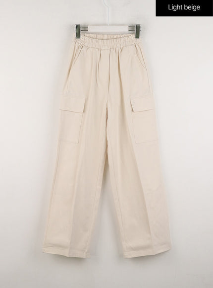 cargo-straight-leg-pants-od311 / Light beige