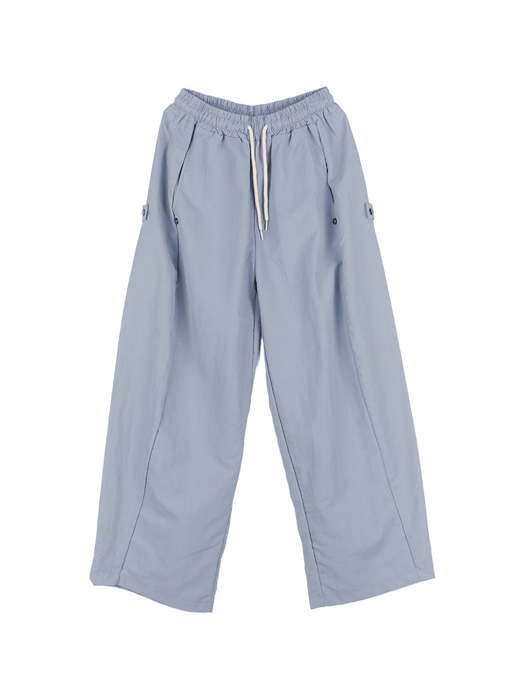 side-button-wide-leg-parachute-trackpants-ca509 / Light blue