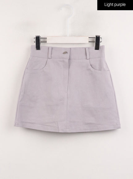 basic-mini-skirt-cj415 / Light purple