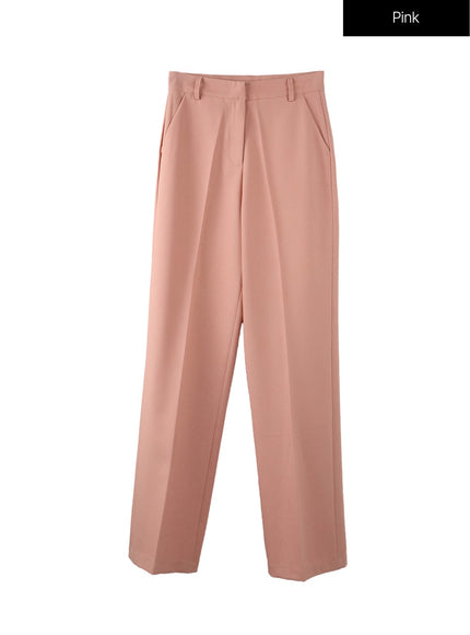 basic-straight-leg-tailored-pants-of408 / Pink