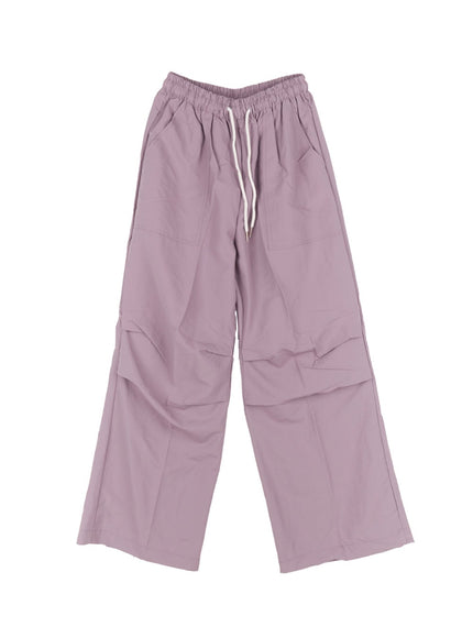 Pintuck Pocket Wide-Fit Sweatpants CA504