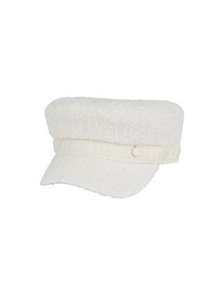 wool-tweed-newsboy-cap-cd517 / White