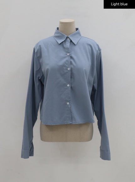 Basic Tone Down Color Crop Shirt BG23