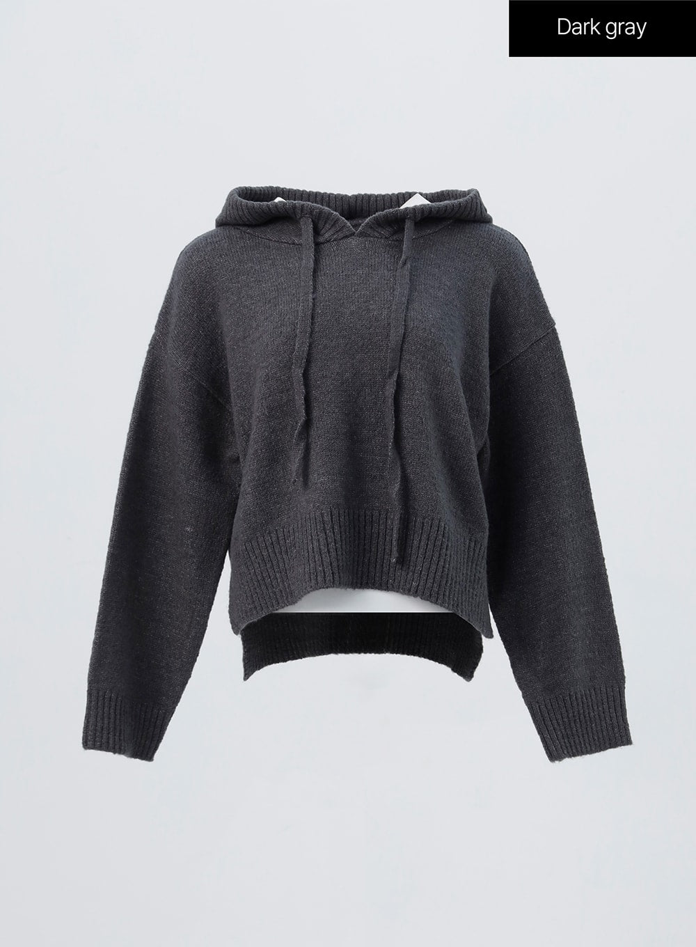 hooded-knit-sweater-oo305 / Dark gray